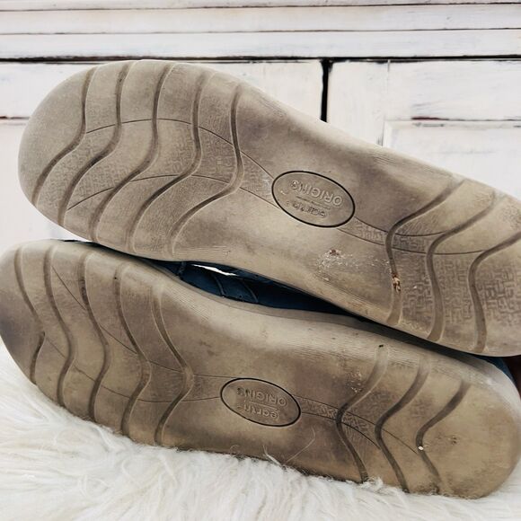 Earth Rapid Teddy Blue Suede Leather Strappy Boho Natural Loafers Shoes Size 10M - Picture 6 of 8